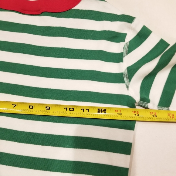 Hanna Andersson Kids Long John Red & Green Stripe Organic Cotton PJ Top 14 - Picture 6 of 7
